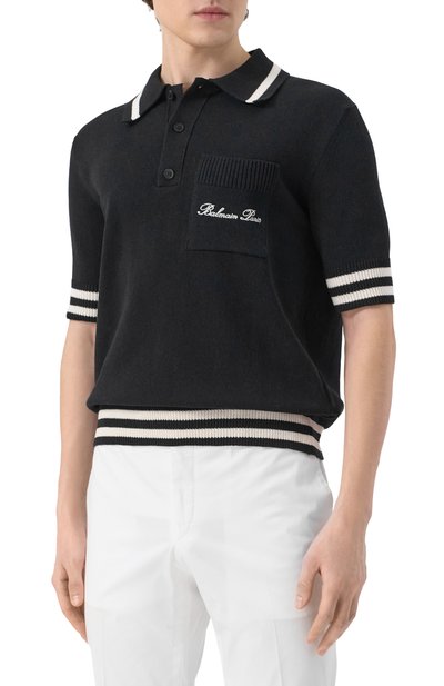 Поло BALMAIN черного цвета по цене 120000 руб., арт. DH1GB045/KF96, фото 3 Поло BALMAIN, арт. DH1GB045/KF96, фото 3
