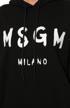 Женский хлопковое худи MSGM черного цвет�а, арт. 2000MDM515 200001 | Фото 5 (Рукава: Длинные; Региональные ограничения белый список (Axapta Mercury): Не проставлено; Длина (для топов): Стандартные; Материал сплава: Проставлено; Нос: Не проставлено; Материал внешний: Хлопок; Стили: Спорт-шик; Женское Кросс-КТ: Худи-одежда; Драгоценные камни: Проставлено)