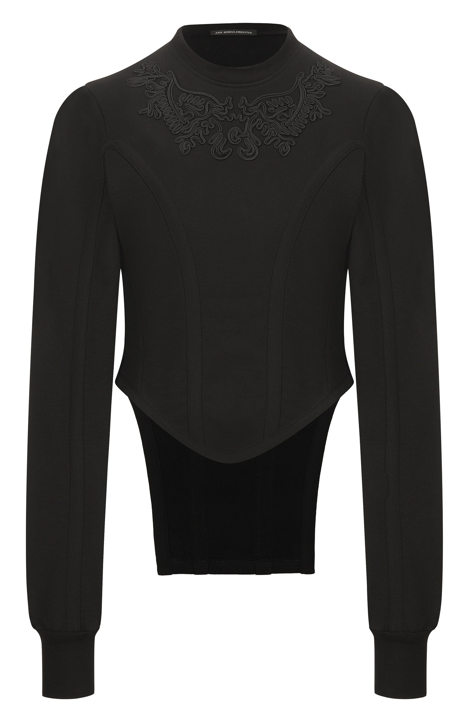 Хлопковый топ ANN DEMEULEMEESTER черного цвета по цене 113000 руб., арт. B0014526/FA799, фото 1 Хлопковый топ ANN DEMEULEMEESTER, арт. B0014526/FA799, фото 1