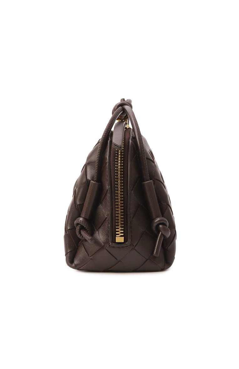 Женская сумка concert pouch BOTTEGA VENETA темно-коричневого цвета, арт. 794258/VCPP1 | Фото 4 (Автоматизация ТО: Проставлено; Ремень/цепочка: На ремешке; Материал: Натуральная кожа; Размер: mini; Автоматизация состава: Проставлено)