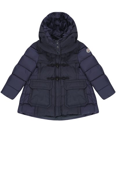 Стеганый пуховик с капюшоном и накладными карманами MONCLER ENFANT, арт. C2-954-49384-85-68352/4-6A, фото 1