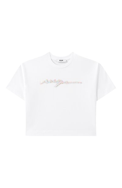 Хлопковая футболка MSGM KIDS, арт. S5MSJGTH219