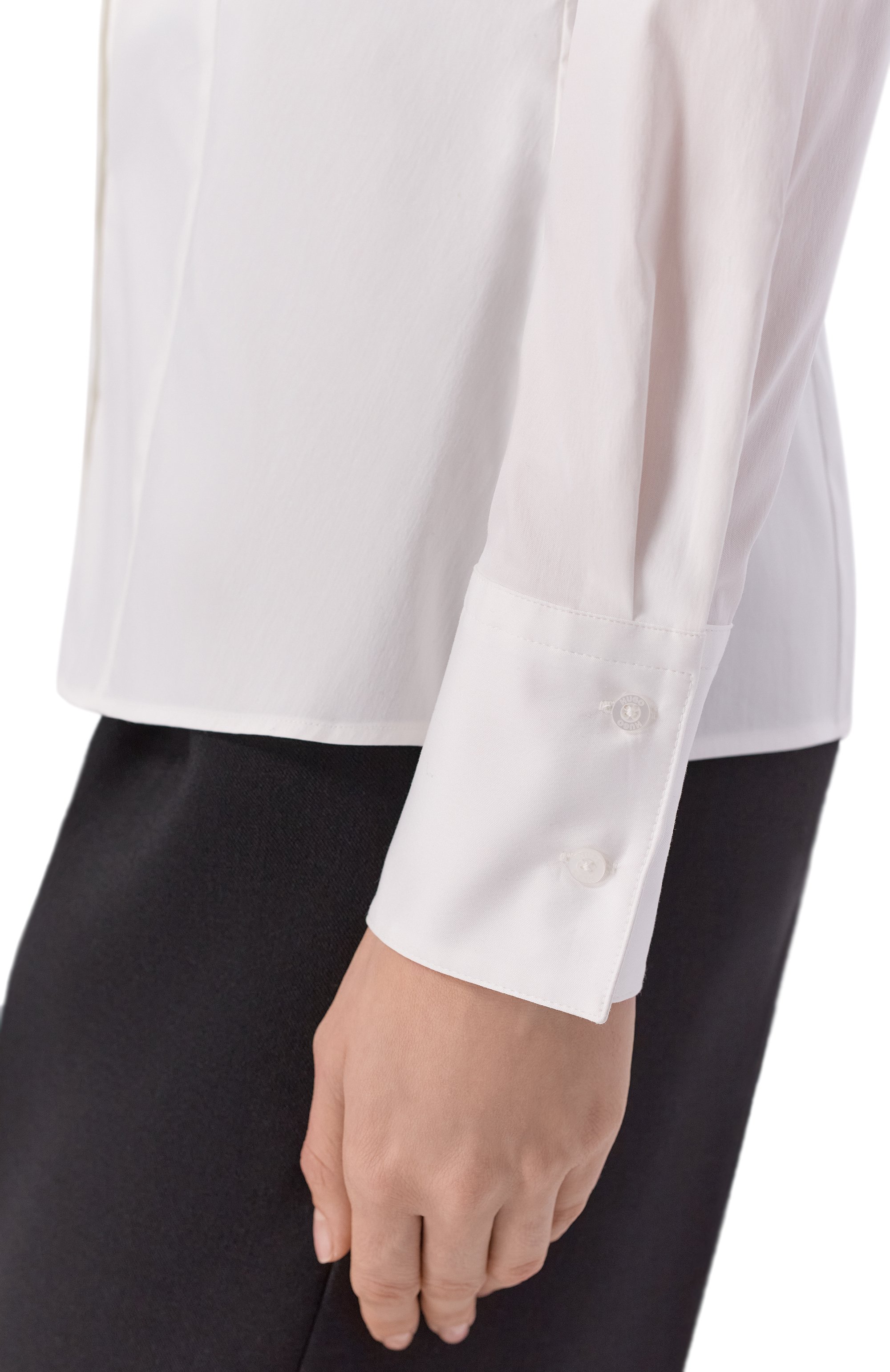 Хлопковая рубашка HUGO белого цвета по цене 11300 руб., арт. 50554568, фото 5 Хлопковая рубашка HUGO, арт. 50554568, фото 5