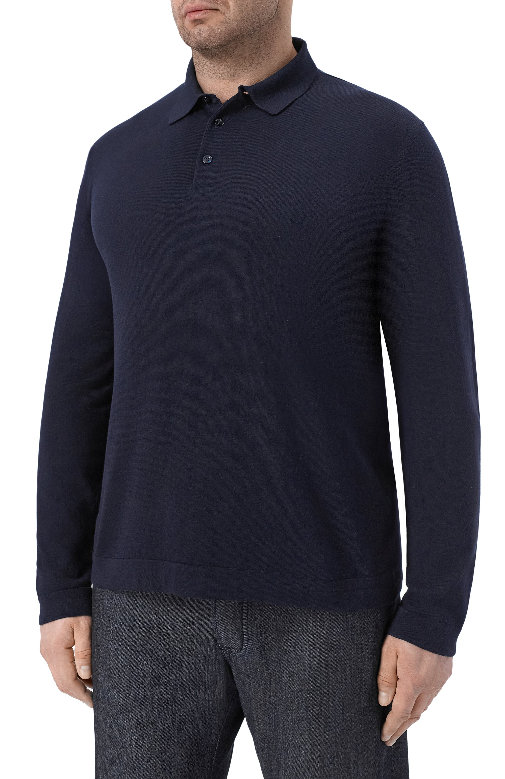 Хлопковое поло IL BORGO CASHMERE темно-синего цвета по цене 88500 руб., арт. MS60-1302-M0DG0B//MTM, фото 3 Хлопковое поло IL BORGO CASHMERE, арт. MS60-1302-M0DG0B//MTM, фото 3