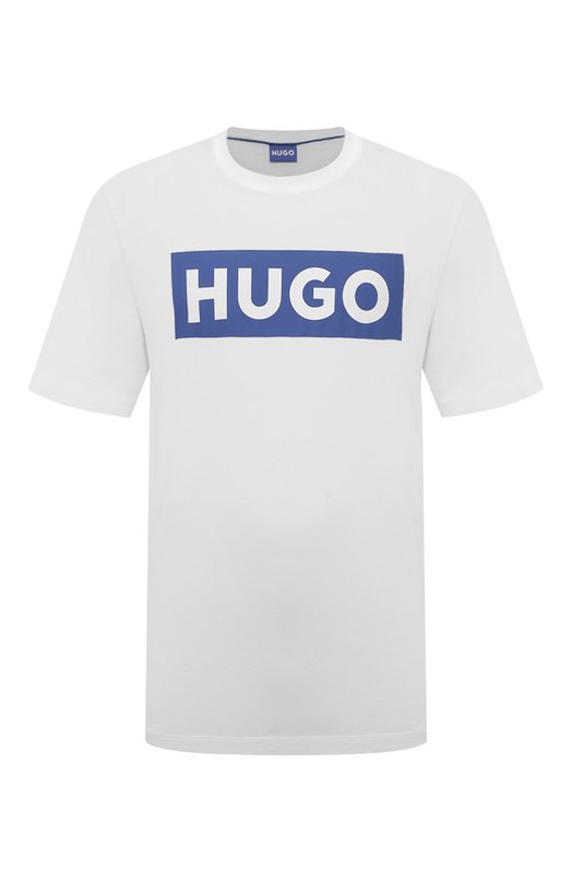 Хлопковая футболка HUGO Blue 50522376 Белый 50522376