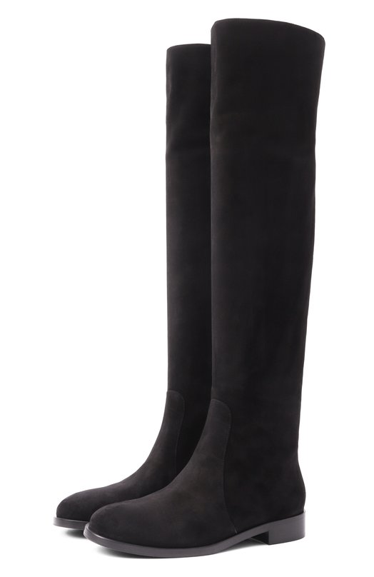 Замшевые ботфорты Gianvito Rossi G80165.20CU0.C45NER0 Чёрный G80165.20CU0.C45NER0