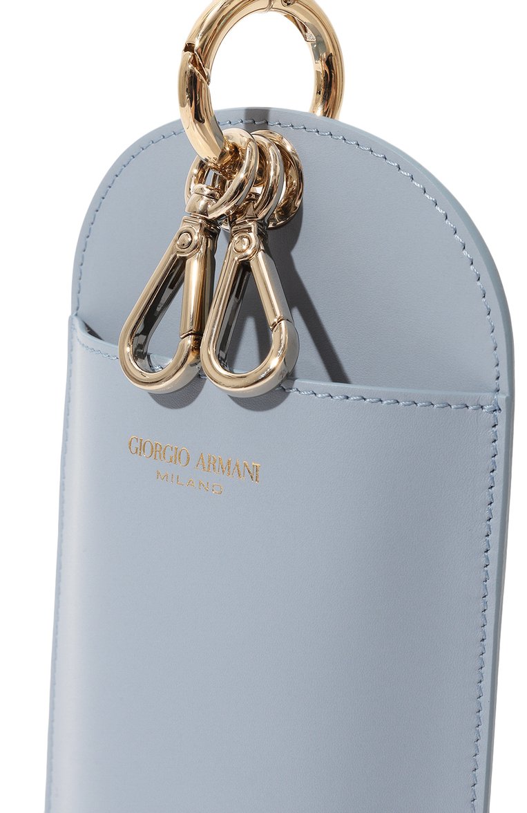 Кожаный чехол для iphone GIORGIO ARMANI голубого цвета, арт. Y1H516/YWU5A | Фото 3 (Нос: Не проставлено; Региональные ограничения белый список (Axapta Mercury): Не проставлено; Женское Кросс-КТ: Кожа iPhone)