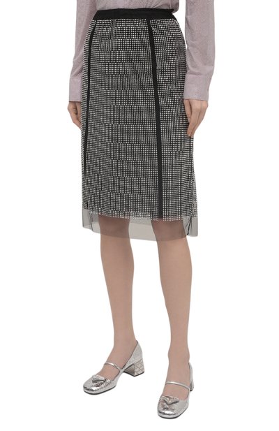 Юбка с отделкой стразами PRADA, арт. P140TR-1Z4U-F0118-221, фото 3