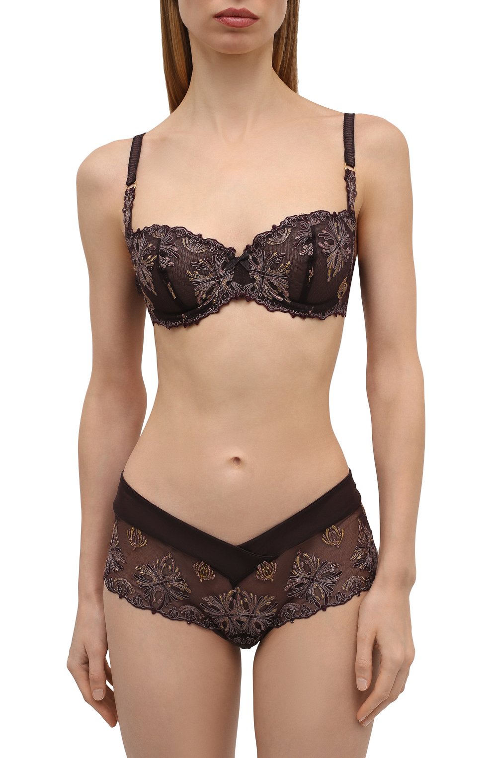 Бюстгальтер-балконет CHANTELLE коричневого цвета по цене 16950 руб., арт. C26050, фото 2 Бюстгальтер-балконет CHANTELLE, арт. C26050, фото 2