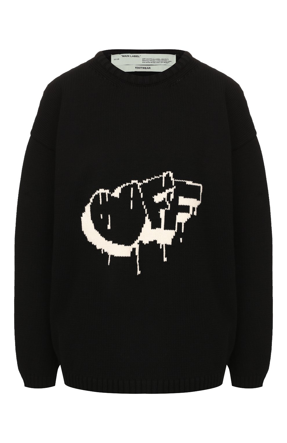 Свитер OFF-WHITE черного цвета по цене 54150 руб., арт. 0WHE017F19F940651001, фото 1 Свитер OFF-WHITE, арт. 0WHE017F19F940651001, фото 1