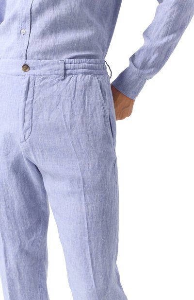 Льняные брюки PAUL&SHARK голубого цвета по цене 34200 руб., арт. 25414041, фото 5 Льняные брюки PAUL&SHARK, арт. 25414041, фото 5