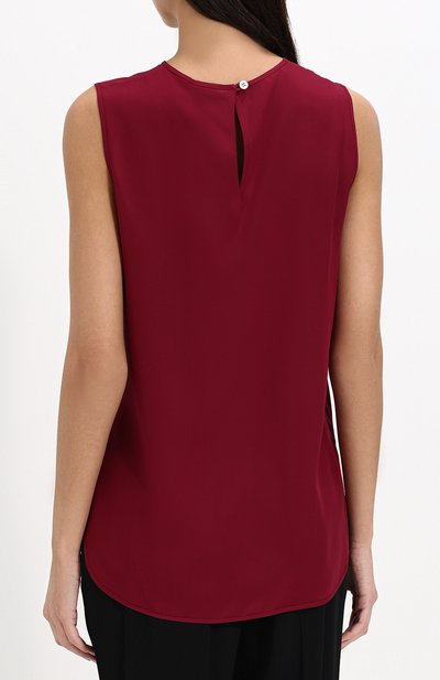 Однотонный шелковый топ свободного кроя KITON, арт. D45444K0333715002, фото 4