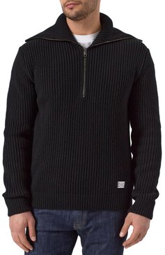 Мужской шерстяной свитер DOLCE & GABBANA черного цвета, арт. GXW42T/JCVWK | Фото 3 (Рукава: Длинные; Материал внешний: Шерсть; Длина (для топов): Стандартные; Принт: Без принта; Стили: Кэжуэл; Мужское Кросс-КТ: Свитер-одежда)