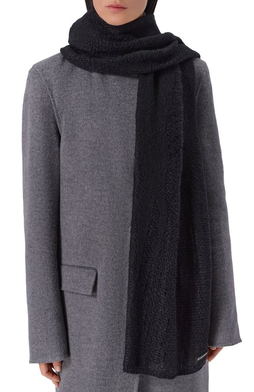 Шарф из шерсти и шелка Ann Demeulemeester B0013332/KN070 Чёрный  B0013332/KN070 Фото 2