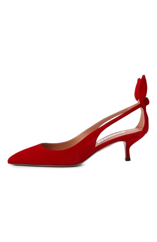 Замшевые туфли Bow Tie 50 Aquazzura DENMIDP2-SUE-F00 Красный  DENMIDP2-SUE-F00 Фото 4