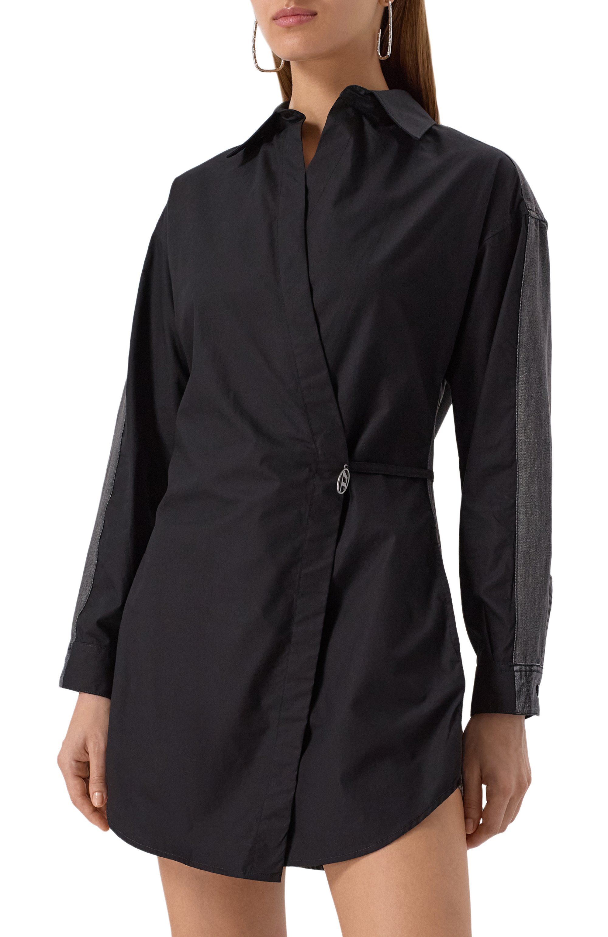 Комбинированное платье-рубашка DIESEL, арт. A17387/0CBCP, фото 3