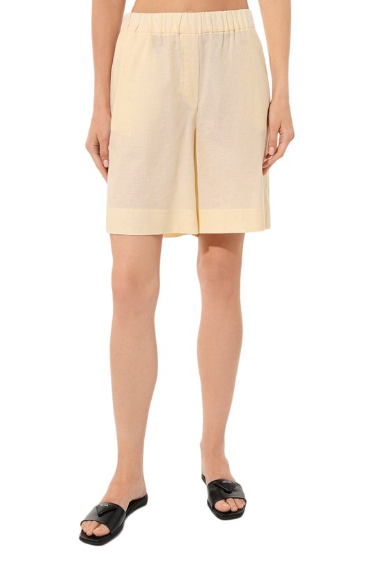 Шорты изо льна и хлопка Pietro Brunelli Жёлтый, фото 3