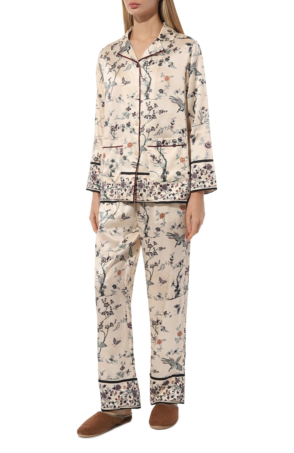 Шелковая пижама MORPHO&LUNA кремового цвета по цене 115500 руб., арт. S33P29MI/PH0EBE, фото 2 Шелковая пижама MORPHO&LUNA, арт. S33P29MI/PH0EBE, фото 2