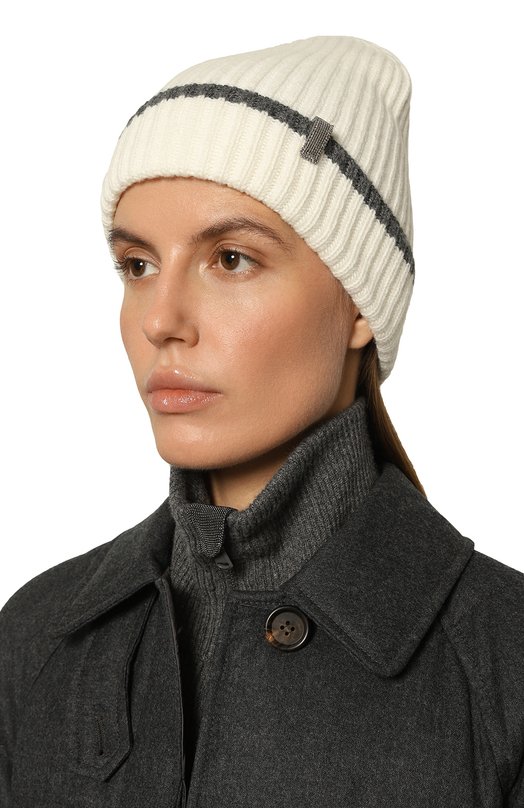 Кашемировая шапка Brunello Cucinelli M12504979 Кремовый  M12504979 Фото 2