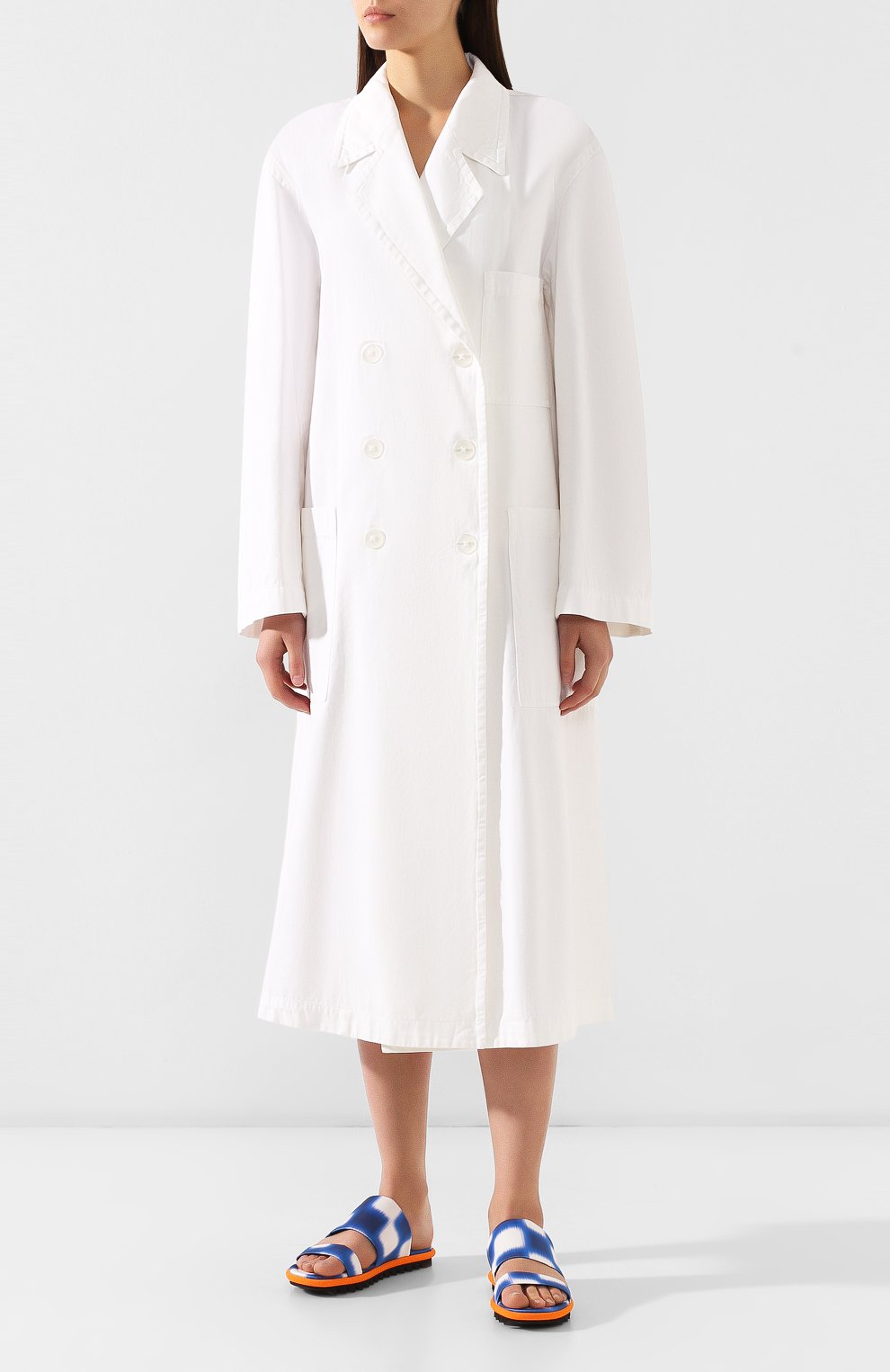 Хлопковый плащ DRIES VAN NOTEN белого цвета по цене 66150 руб., арт. 191-10232-7290, фото 3 Хлопковый плащ DRIES VAN NOTEN, арт. 191-10232-7290, фото 3