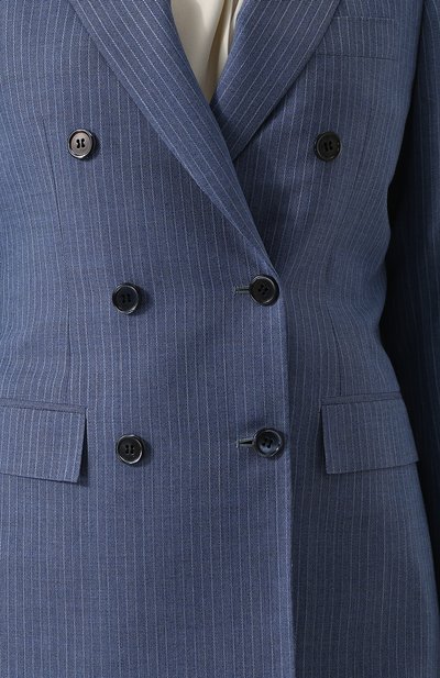 Шерстяной двубортный жакет в полоску KITON, арт. DG85GK09P7701001, фото 5