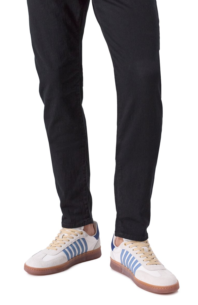 Мужские комбинированные кеды boxer DSQUARED2 разноцветного цвета, арт. SNM0426/16808283 | Фото 3 (Материал сплава: Проставлено; Материал внешний: Натуральная кожа, Текстиль; Подошва: Массивная; Драгоценные камни: Проставлено; Материал внутренний: Натуральная кожа; Кросс-КТ: Низкие; Стили: Классический; Материал утеплителя: Без утеплителя)