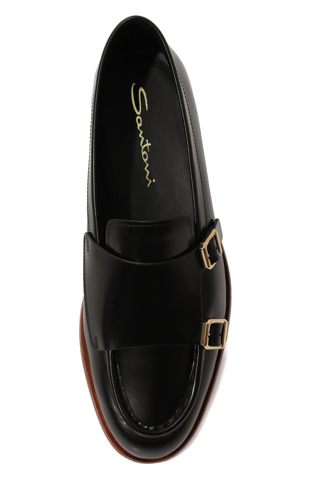 Кожаные монки SANTONI черного цвета по цене 83950 руб., арт. WUQG70581BJ2SLPH, фото 6 Кожаные монки SANTONI, арт. WUQG70581BJ2SLPH, фото 6