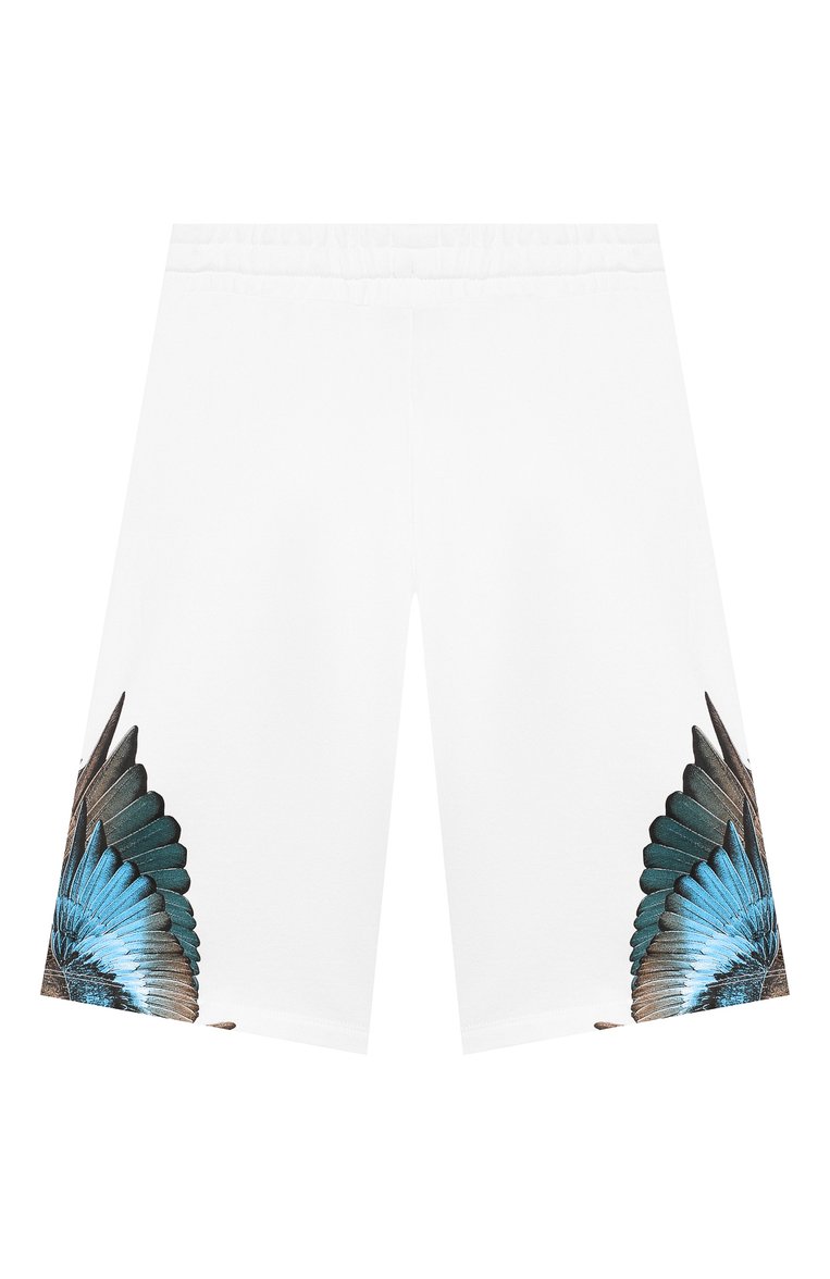 Детские хлопковые шорты MARCELO BURLON KIDS OF MILAN белого цвета, арт. 20E/B/MB/3202/0020/2-6Y | Фото 2 (Материал внешний: Хлопок; Мальчики Кросс-КТ: Шорты-одежда; Нос: Не проставлено)