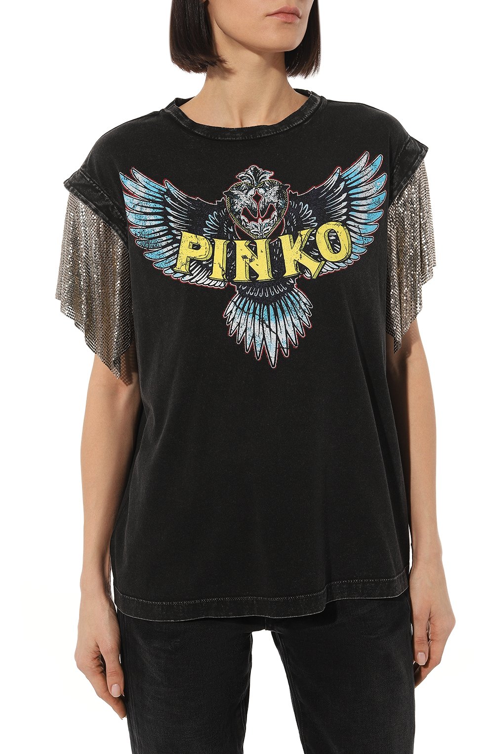 Хлопковая футболка PINKO, арт. 100739-A00J, фото 3