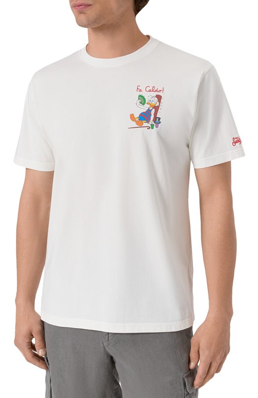 Хлопковая футболка MC2 Saint Barth STBM TSHIRT MAN/05399H Белый  STBM TSHIRT MAN/05399H Фото 3