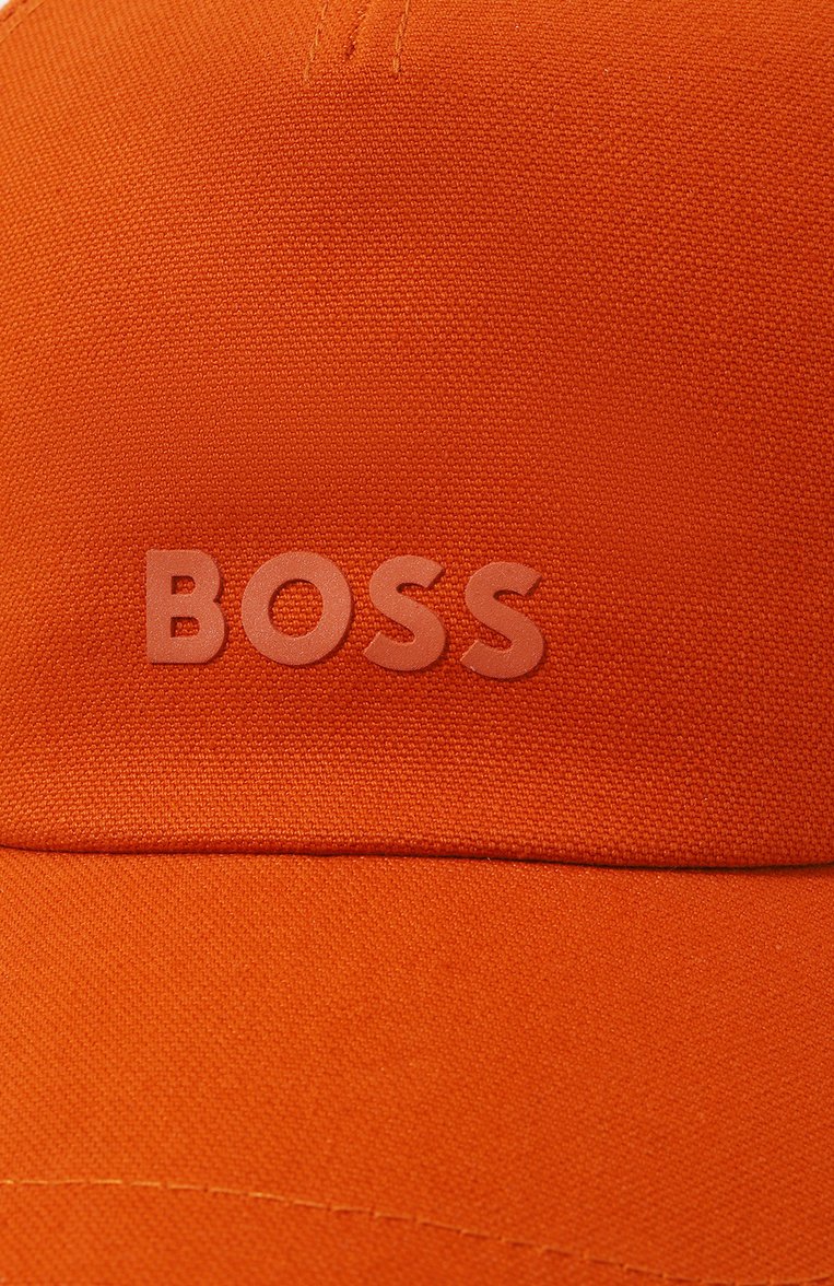 Мужская хлопковая бейсболка BOSS ORANGE оранжевого цвета, арт. 50518788 | Фото 4 (Нос: Не проставлено; Материал: Текстиль, Хлопок; Материал сплава: Проставлено)