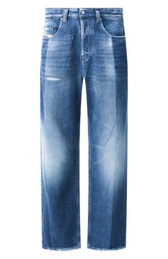 Мужские джинсы DIESEL синего цвета, арт. A11598/09L48 | Фото 1 (Длина (брюки, джинсы): Стандартные; Драгоценные камни: Проставлено; Материал сплава: Проставлено; Материал внешний: Деним, Хлопок; Кросс-КТ: Деним; Детали: Делаве; Силуэт М (брюки): Широкие; Стили: Повседневный, Streetwear)