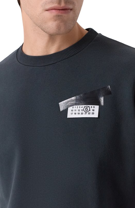 Хлопковый свитшот MM6 SH2GU0025/M25024 Чёрный  SH2GU0025/M25024 Фото 5