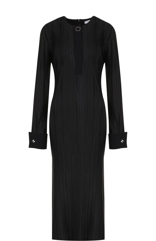 

Плиссированное платье-миди с высокими разрезами Mugler, Чёрный