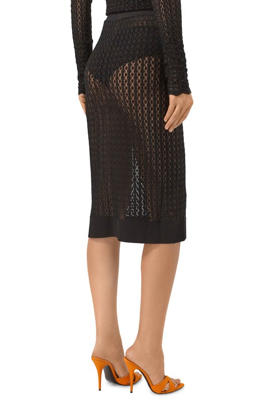 Юбка из вискозы Saint Laurent 806962/Y76VX Чёрный  806962/Y76VX Фото 4