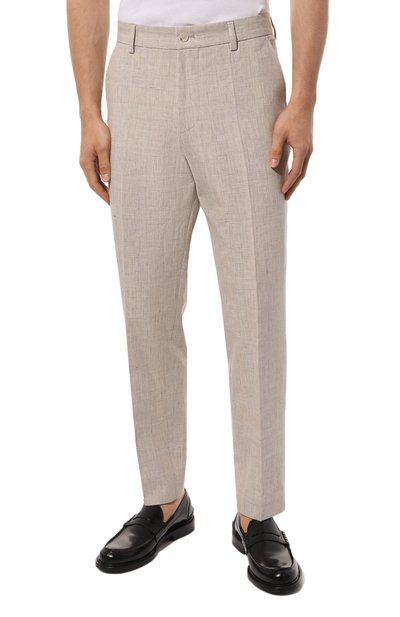 Брюки из хлопка и льна BOSS, арт. 50493507, фото 3