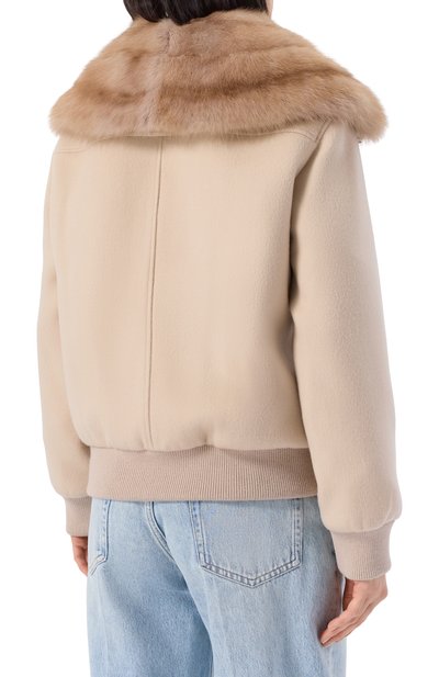 Бомбер из шерсти и кашемира с отделкой из соболя YVES SALOMON, арт. V90760/CAZI, фото 4