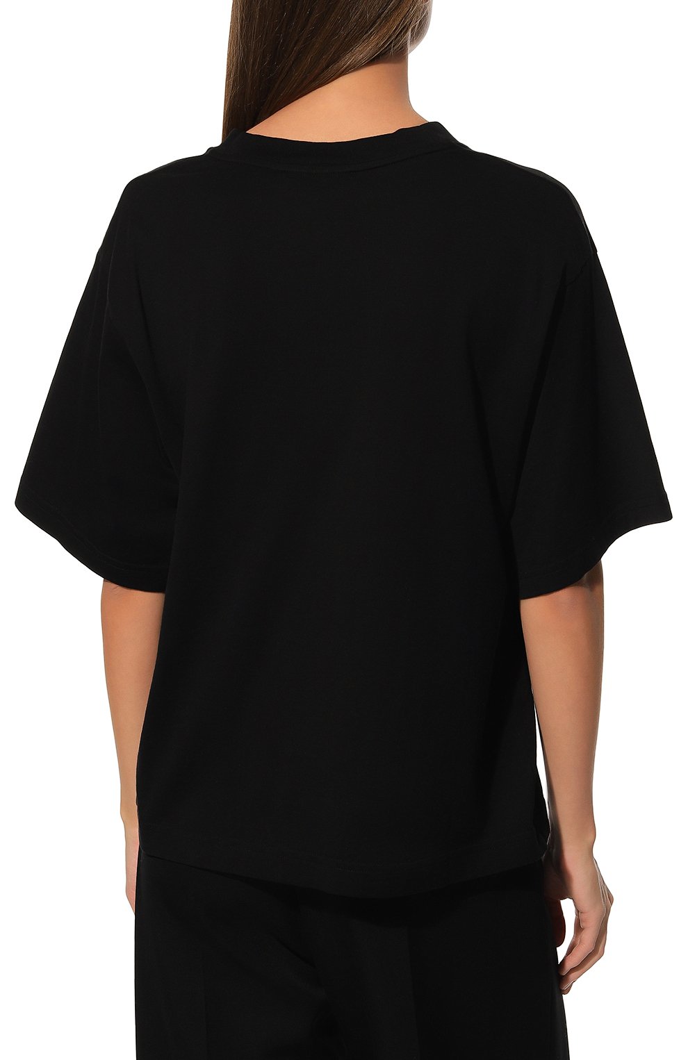 Хлопковая футболка DOLCE & GABBANA черного цвета по цене 44250 руб., арт. F8048T/G7H4P, фото 4 Хлопковая футболка DOLCE & GABBANA, арт. F8048T/G7H4P, фото 4
