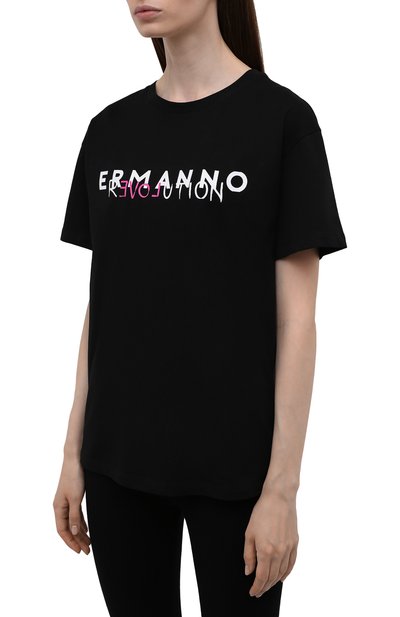 Хлопковая футболка ERMANNO FIRENZE, арт. D39ET TS05JC0, фото 3