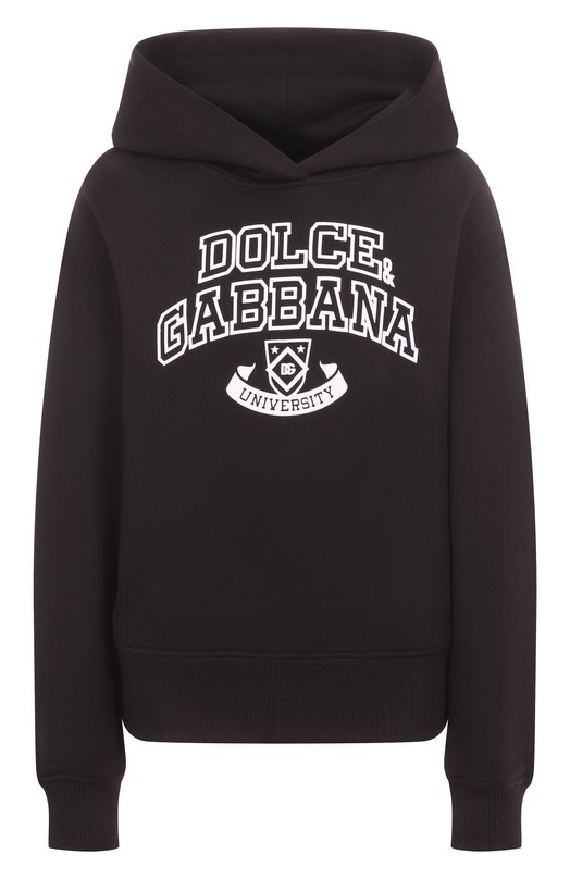 Хлопковое худи Dolce & Gabbana F9S48Z/GDDC5 Чёрный F9S48Z/GDDC5