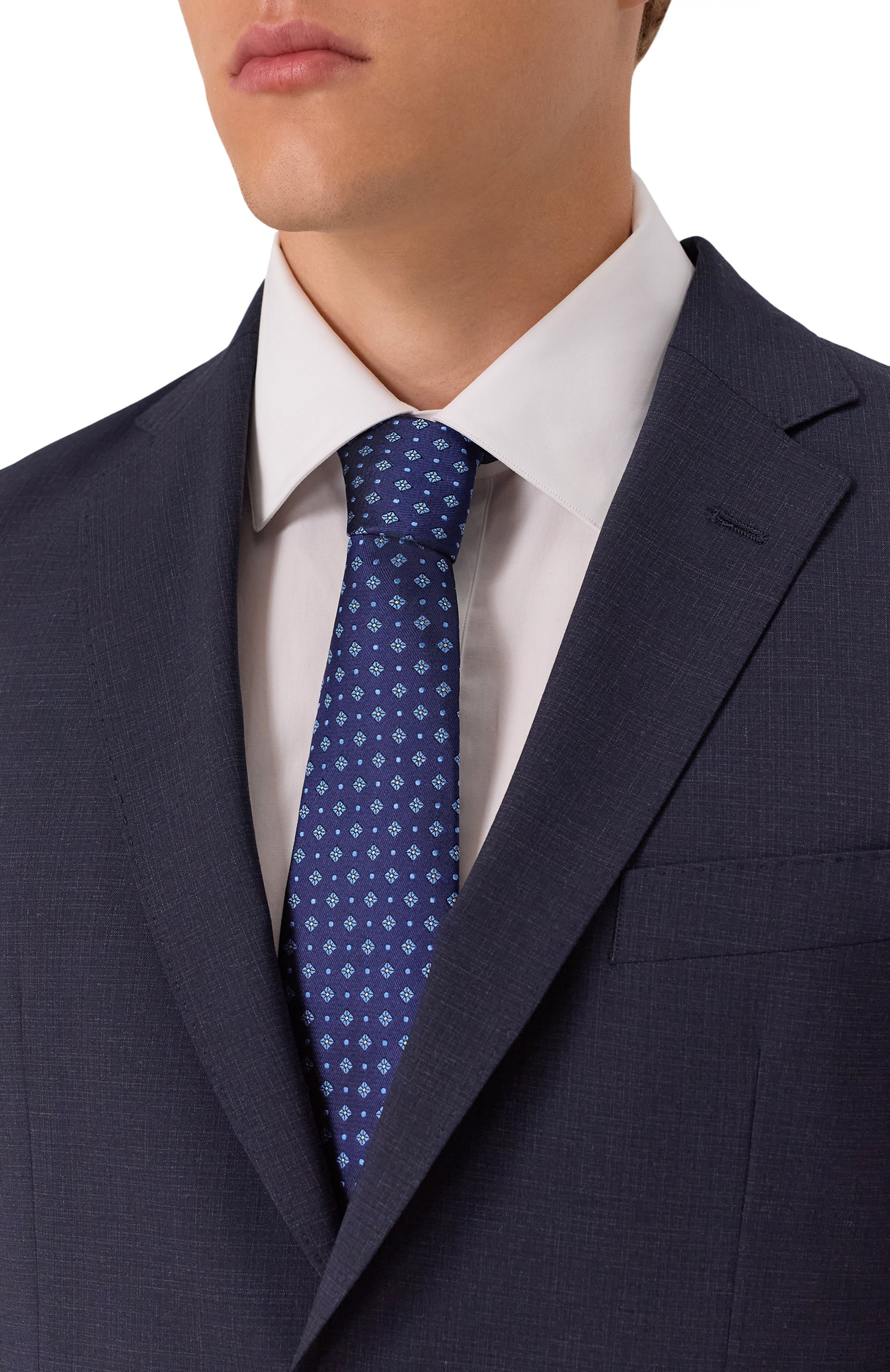 Шелковый галстук CANALI синего цвета по цене 21000 руб., арт. 18/HJ04416, фото 2 Шелковый галстук CANALI, арт. 18/HJ04416, фото 2