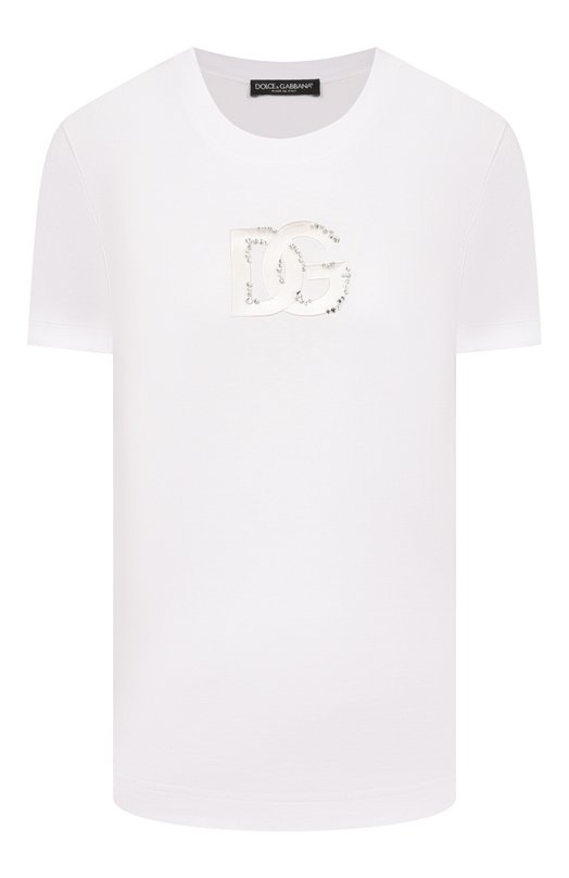 Хлопковая футболка Dolce & Gabbana F8N08Z/GDDMB Белый F8N08Z/GDDMB
