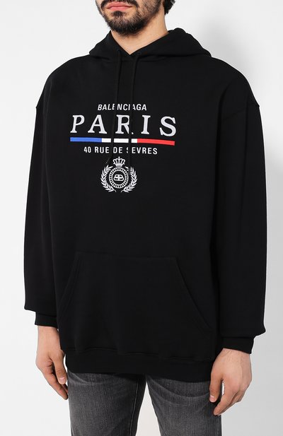 Хлопковое худи BALENCIAGA черного цвета по цене 51500 руб., арт. 570811/TGV68, фото 3 Хлопковое худи BALENCIAGA, арт. 570811/TGV68, фото 3