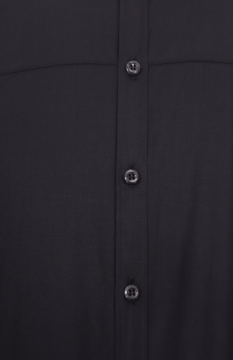 Мужская хлопковая рубашка DSQUARED2 черного цвета, арт. S71DM0776/D35222 | Фото 6 (Рукава: Длинные; Материал внешний: Хлопок; Длина (для топов): Стандартные; Случай: Повседневный; Воротник: Кент; Манжеты: На пуговицах; Принт: Однотонные; Стили: Кэжуэл; Автоматизация ТО: Проставлено; Детали: Декор; Автоматизация состава: Проставлено)
