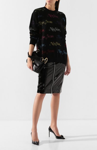 Шерстяной свитер MARC JACOBS (THE) черного цвета по цене 57650 руб., арт. M4007948, фото 2 Шерстяной свитер MARC JACOBS (THE), арт. M4007948, фото 2