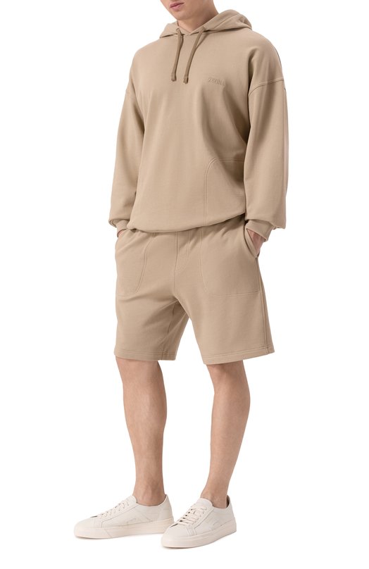 Хлопковое худи Zegna N6MH0/194 Бежевый  N6MH0/194 Фото 2