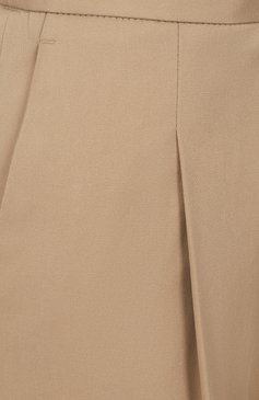 Женские хлопковые брюки MSGM бежевого цвета, арт. 3841MDP20/257138 | Фото 6 (Материал внешний: Хлопок; Женское Кросс-КТ: Брюки-одежда; Силуэт Ж (брюки и джинсы): Прямые; Стили: Кэжуэл; Длина (брюки, джинсы): Стандартные)