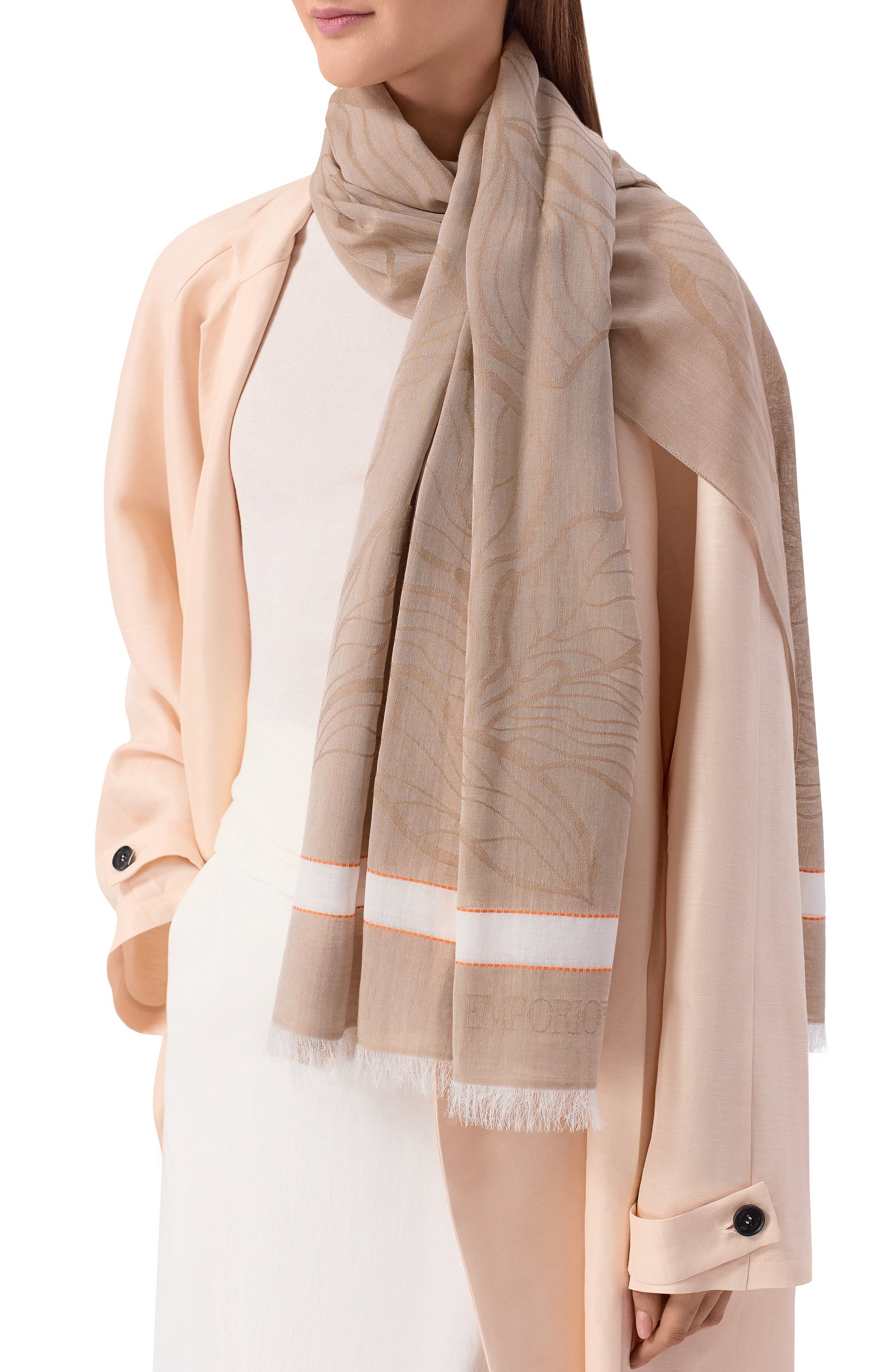 Хлопковый шарф EMPORIO ARMANI, арт. EW004586/AF25422, фото 2