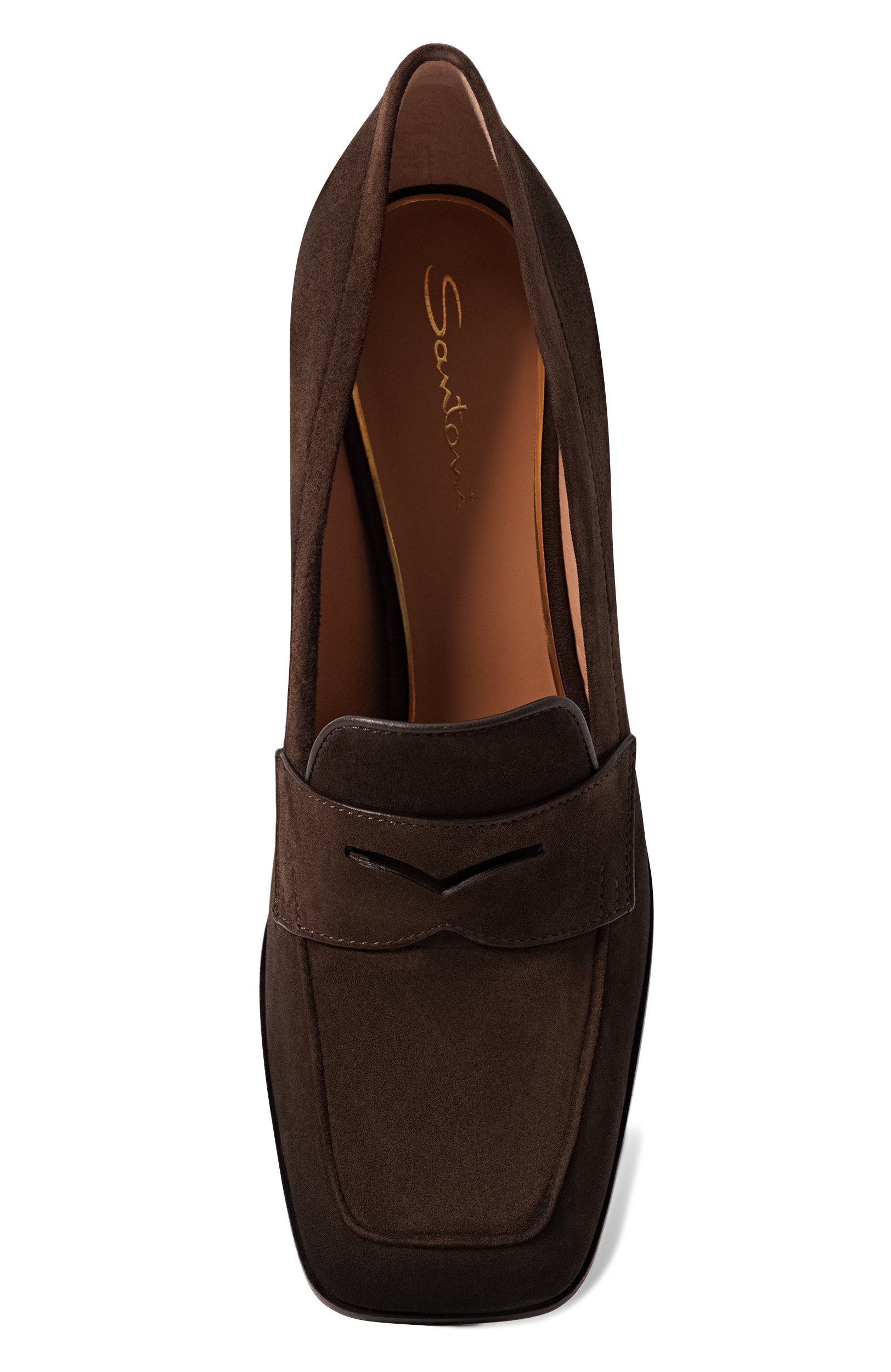 Замшевые туфли SANTONI темно-коричневого цвета по цене 112000 руб., арт. WD0G72446HI2NAEA, фото 6 Замшевые туфли SANTONI, арт. WD0G72446HI2NAEA, фото 6