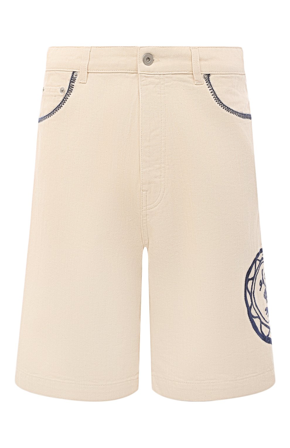 Хлопковые шорты DROLE DE MONSIEUR кремового цвета по цене 41850 руб., арт. D-BS127-C0119-EC, фото 1 Хлопковые шорты DROLE DE MONSIEUR, арт. D-BS127-C0119-EC, фото 1